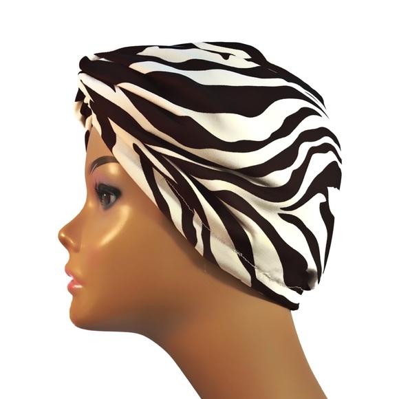 Zebra Satin Lined Turban Hair Wrap Bonnet Scarf main image 4
